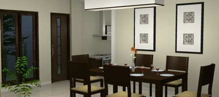 Desain Ruang Makan Minimalis Mewah Dengan Furniture Casual Yang Rapi